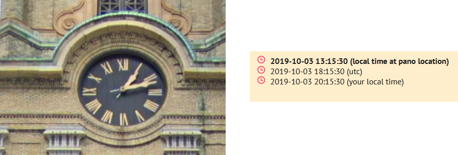 a screenshot of a clock showing a time of 1:12, followed by my date resolver tool guessing a time of 1:15